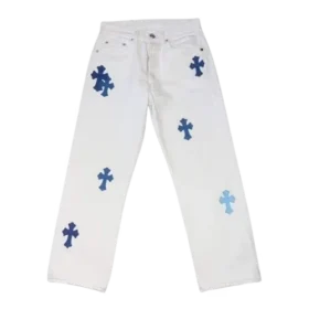 Blugi Chrome Hearts cu Cross Patch