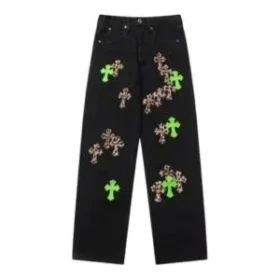 Blugi cu patch-uri din piele