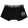 Boxeri din bumbac negru cu jacquard alb-negru