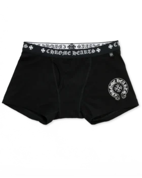 Boxeri din bumbac negru cu jacquard alb-negru