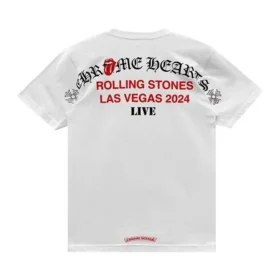 Cămașă albă Chrome Hearts Las Vegas Rolling Stones cu buzunar