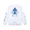 Hanorac cu guler rotund și logo albastru Chrome Hearts