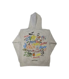 Hanorace cu glugă Chrome Hearts Hearts Matty Boy Brain, gri