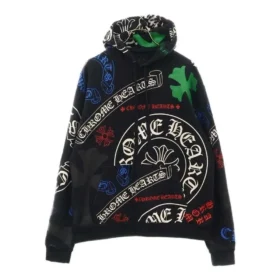 Hanorace negre cu imprimeu Chrome Hearts