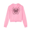 Hanorace roz cu glugă și fermoar Chrome Hearts pentru fete Hanorace roz cu glugă și fermoar Chrome Hearts pentru fete