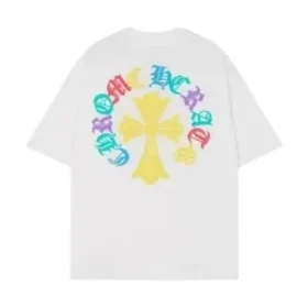 Tricou alb cu logo Chrome Hearts Cross