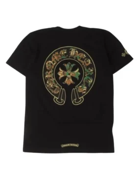 Tricou Chrome Hearts cu buzunar și imprimeu camuflaj și Cemetery Cross