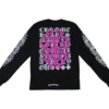 Tricou cu mâneci lungi Chrome Hearts cu model de diagrama optică și Dagger roz Tricou cu mâneci lungi Chrome Hearts cu model de diagrama optică și Dagger roz